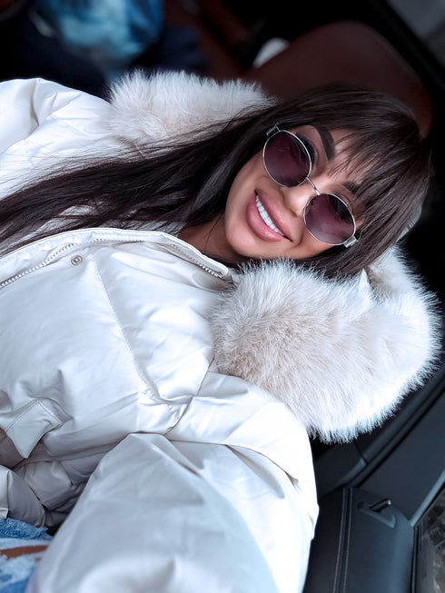 Puffy, short jacket "FUSION AD611" - BEIGE PRE-ORDER